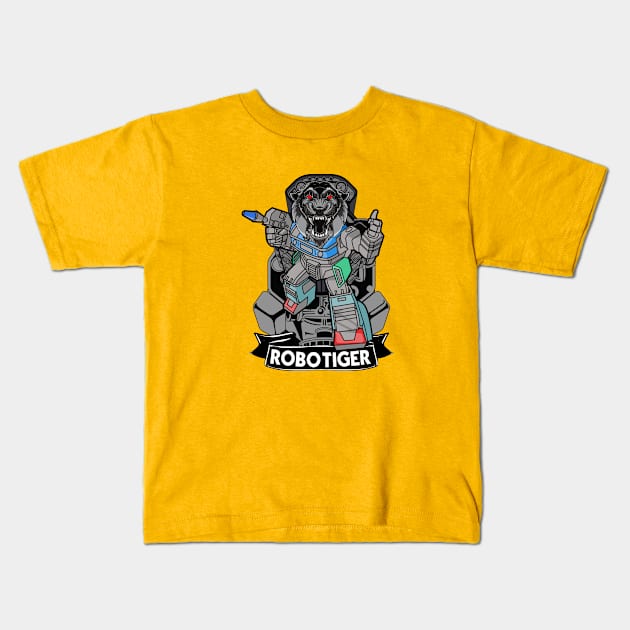 ROBOTIGER Kids T-Shirt by theanomalius_merch